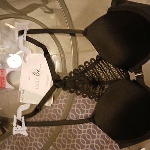 Just be Cross back black bra. Size 34B